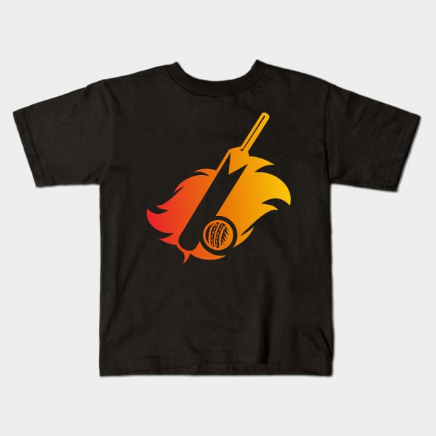 Cricket Bat Kids T-Shirt by Whatastory